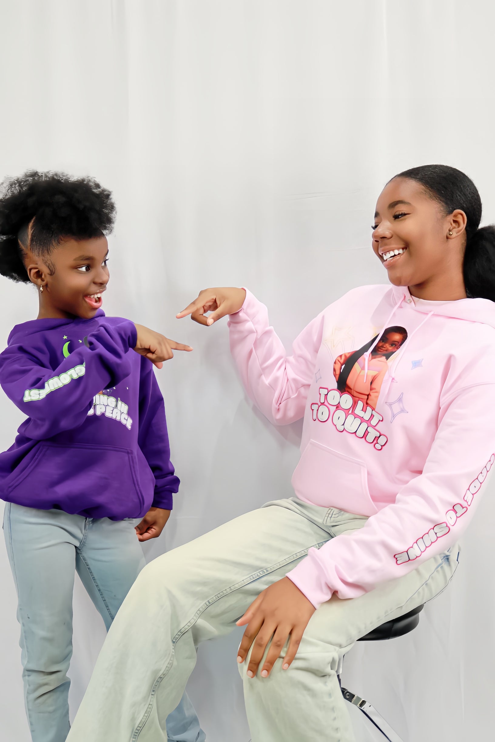 Bubblegum Tracksuit Girl Hoodie – “Too Lit to Quit”