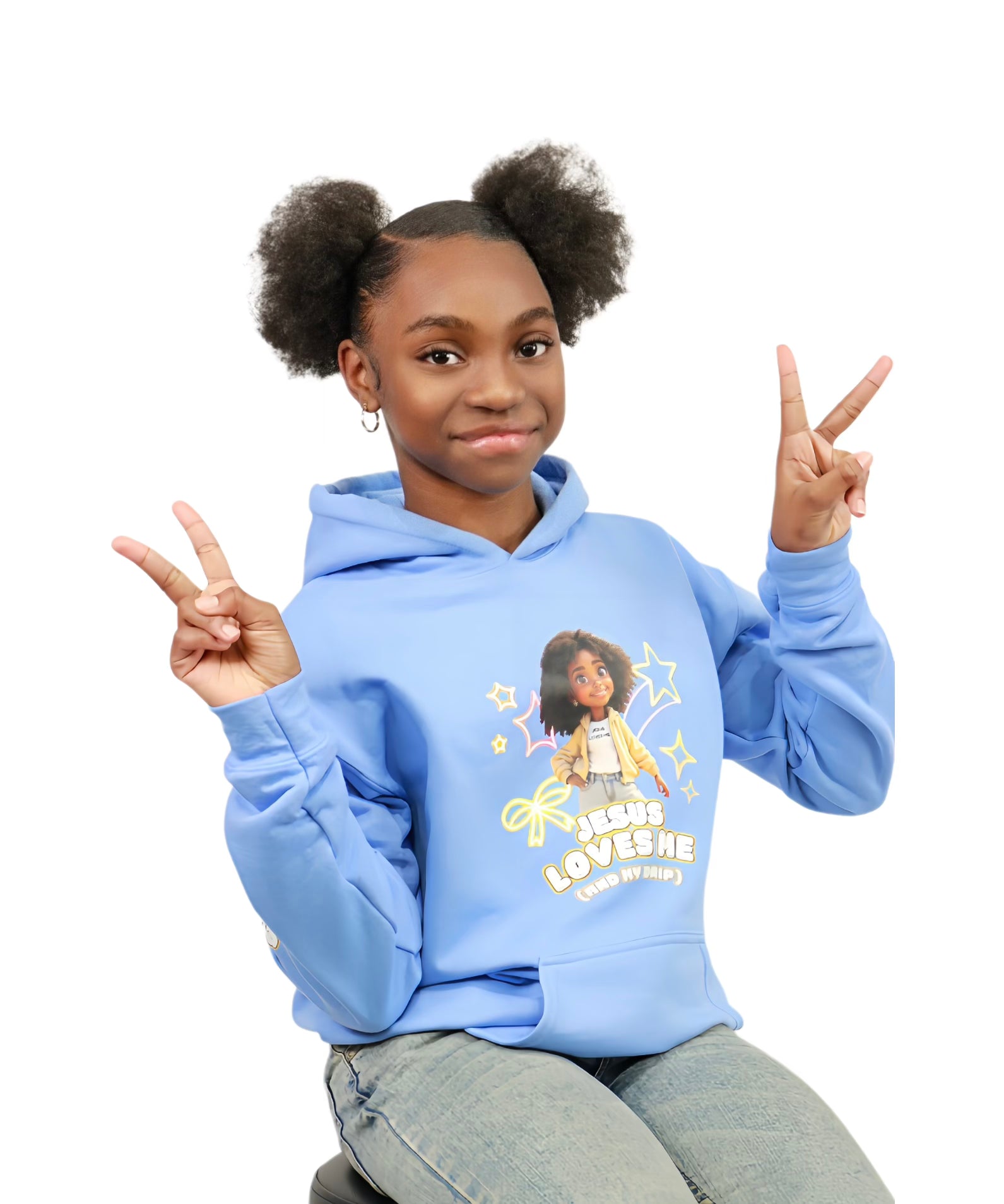 Denim Tee Girl Hoodie – “Faith First, Fashion Second”